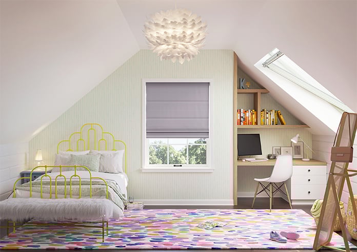 Menton, Pearl Violet - Motorised Roman Blind - Image 8